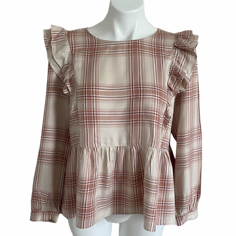Plaid Ruffle Women's Top